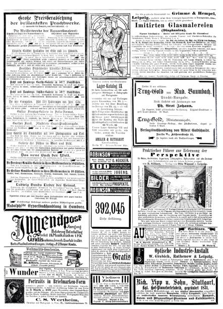 istock Ads in German magazine of 1887 1355796121