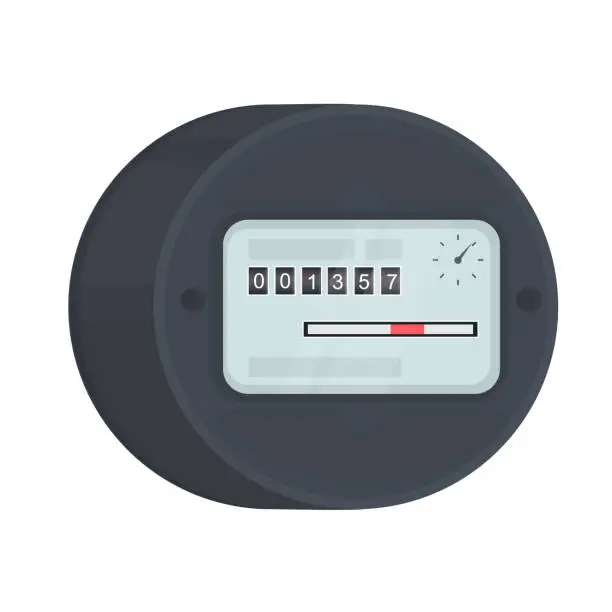 Vector illustration of Electric meter. Power consumption