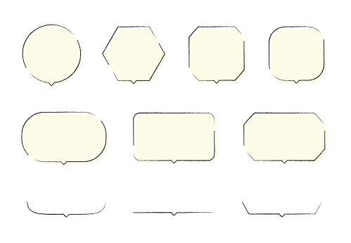 Hand Draw Callouts Illustration Set With Hand Drawn Style Callouts Speech Balloons Frames ...