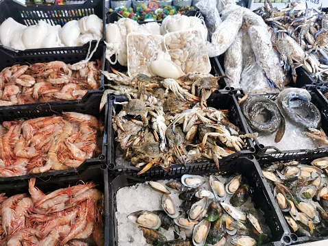 Seafood at the fish market