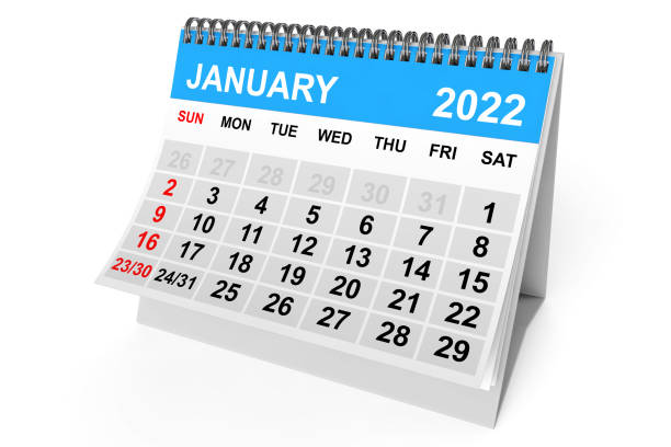 istock 2022 Year January Calendar. 3d Rendering 1355805247