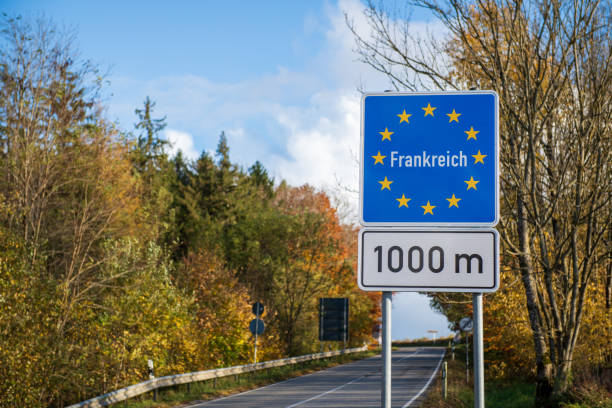 old weathered border post of the german democratic republic