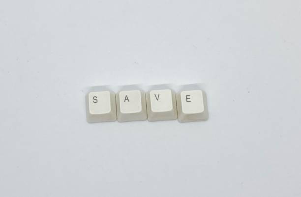 istock The keycaps with the letters lined up are the word save 1355812870