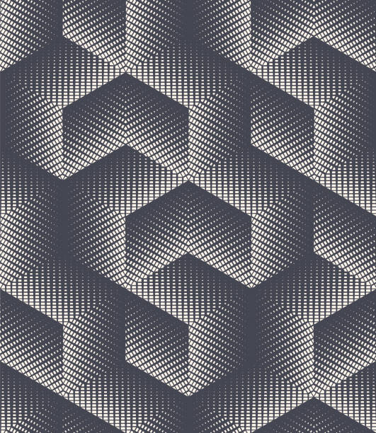 Cross Hatch Cube Isometric Shapes Seamless Pattern Vector Abstract Background Cross Hatch Cube Isometric Shapes Seamless Pattern Vector Abstract Retro Background. Crosshatch Cubic Geometric Regular Endless Wallpaper. Continuous Cubical Structure Shading Retro Art Illustration cross hatch pattern stock illustrations