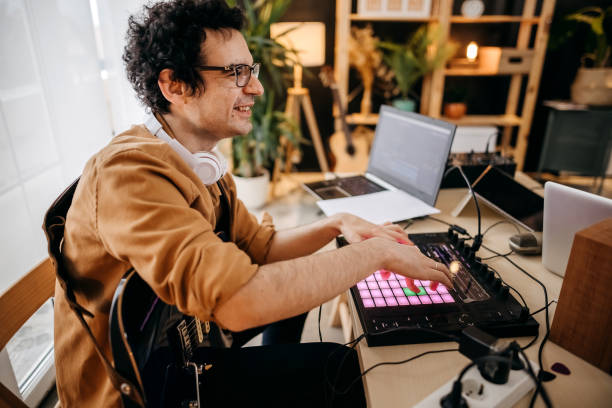 istock Music Producer At Place Of Work 1355816727