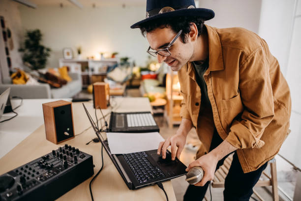 istock Male artist making music in recording 1355816778