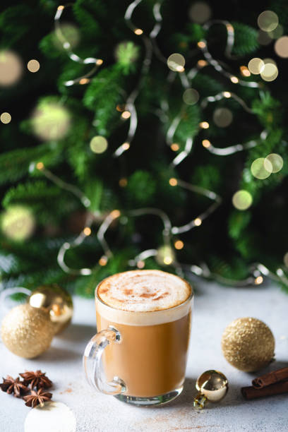 istock Cappuccino with cinnamon hot Christmas drink 1355816922