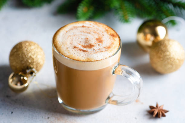 istock Christmas Cup of cappuccino coffee with cinnamon 1355816932