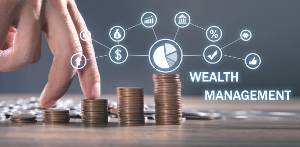 istock Male hand with a coins. Wealth Management 1355819341