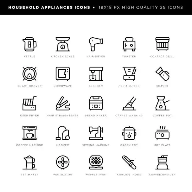 Vector illustration of Household appliances icons