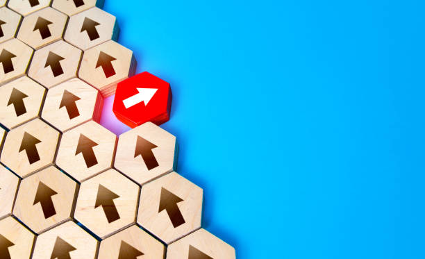 istock Be different. Go contrary to popular belief. Process chain breaking. Thinking outside the box. Leadership qualities. Detachment and uniqueness. New solution strategy. Conformism denial. 1355834405