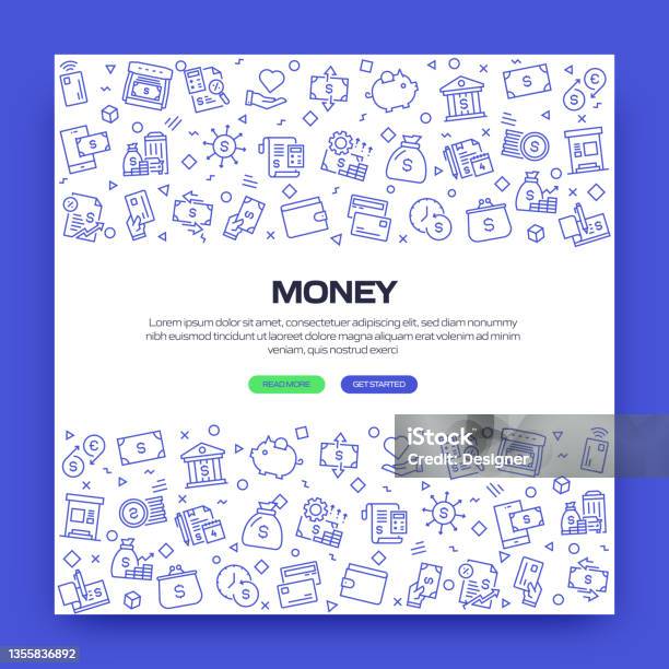 Money Banner Pattern Money Related Pattern Design Web Banner Stock Illustration - Download ...
