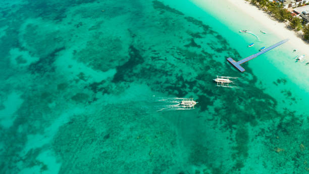 Azure Lagoon Island Boracay Island, Philippines stock photo