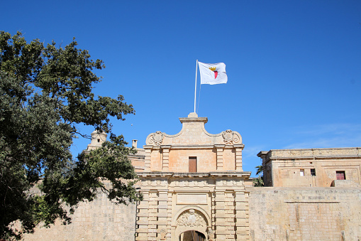 Mdina, Malta: The entrance to the city is through the walls through one of the city gates of Mdina.