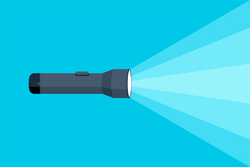 Flashlight Torch Hand Illustration Pocket Vector Light Lamp Lantern