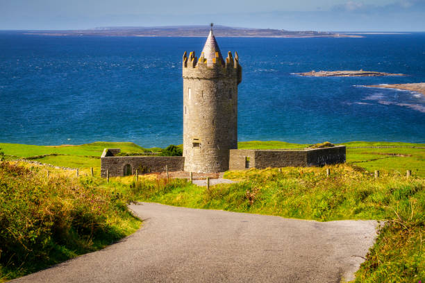 Doonagore Castle Irland. Beautiful old castle on Wild Atlantic Way. Irish landcape