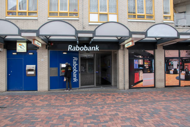 rabobank bank at amsterdam southeast the netherlands - bijlmer stockfoto's en -beelden