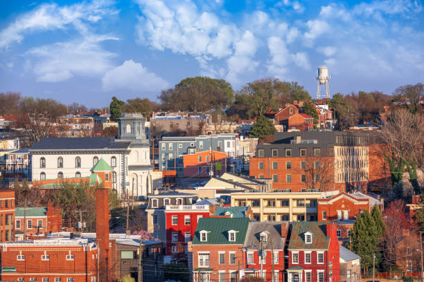 richmond, virgínia, eua - richmond virginia virginia skyline urban scene - fotografias e filmes do acervo