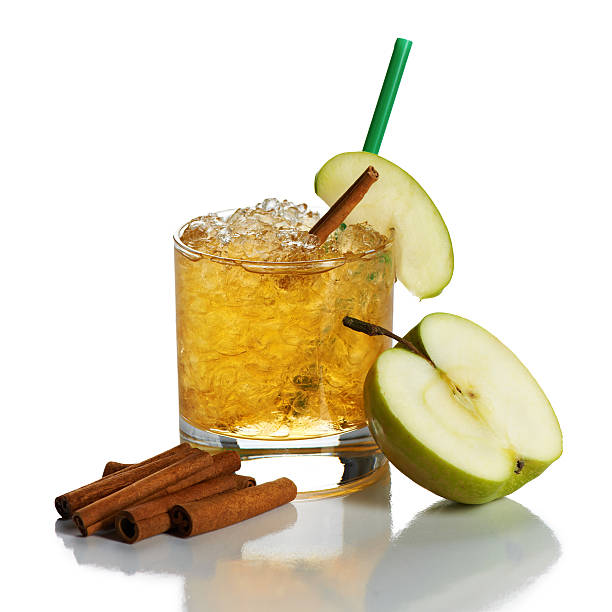 Cocktail with apple juice stock photo