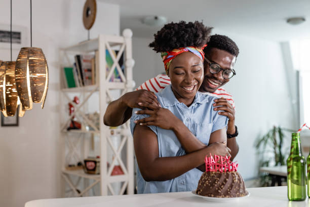 istock Birthday surprise and celebration at home 1355854321