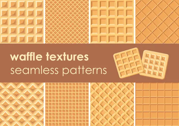 Vector illustration of WAFFLE TEXTURE SET SEAMLESS