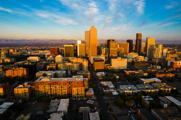 istock Golden Hour Sunrise above Denver Colorado 1355858796
