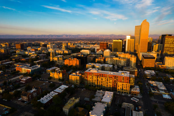 istock Dawn Sunrise in Denver Colorado USA 1355858908