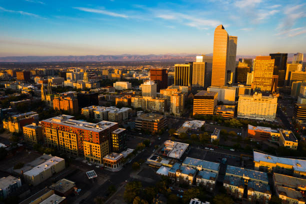 istock Dawn Sunrise in Denver Colorado USA 1355859047