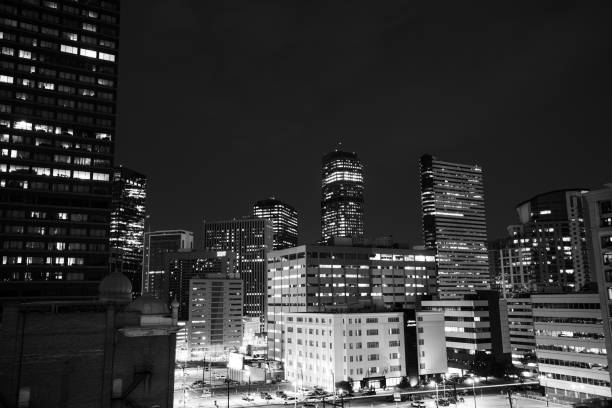 istock Denver Colorado black and white Nightscape 1355859198
