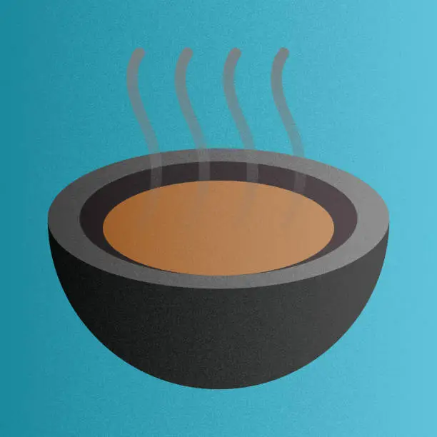 Vector illustration of Bowl of soup