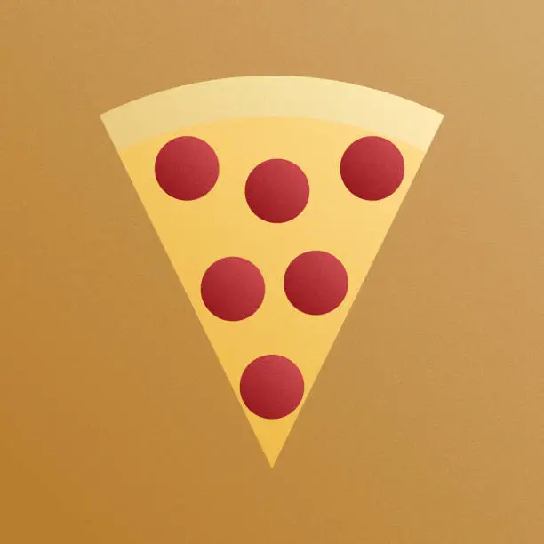Vector illustration of Pepperoni pizza slice