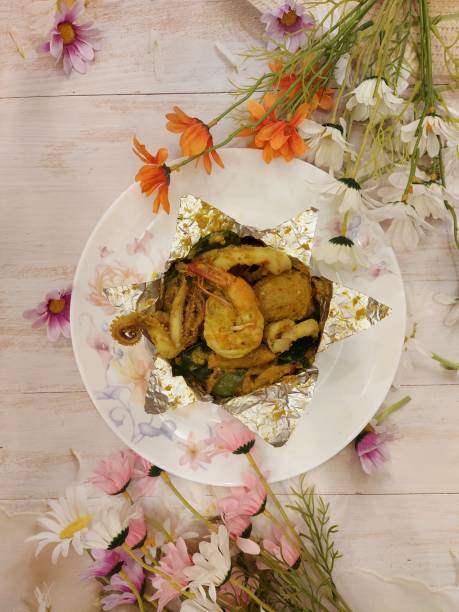 istock Thai food is steam seafood curry. 1355863357