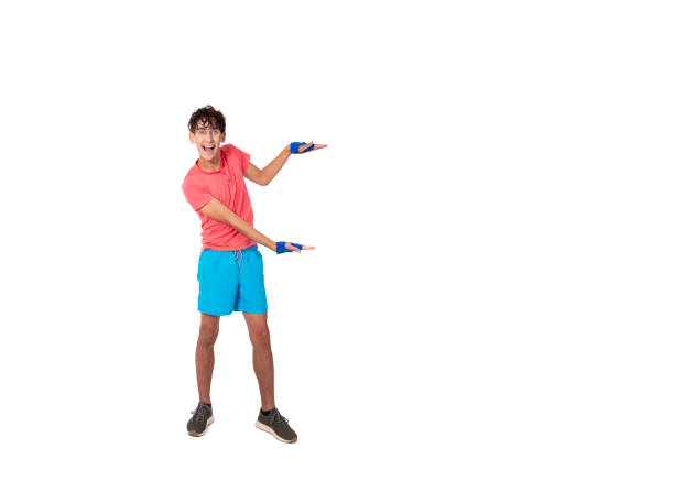 istock Young funny student is engaged in fitness. 1355869357