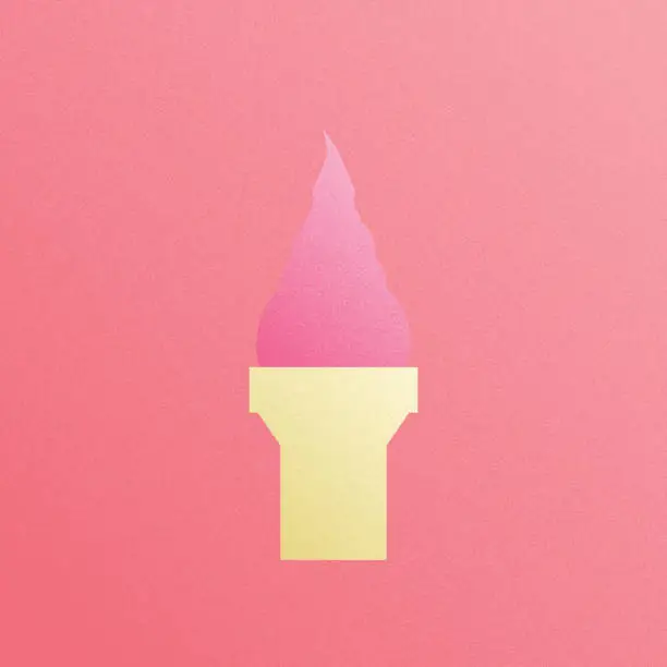 Vector illustration of strawberry ice cream