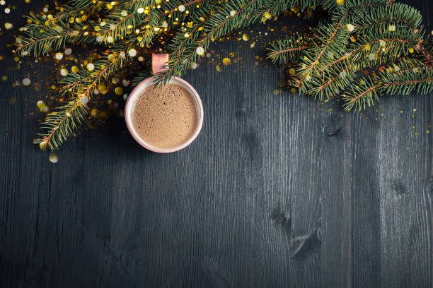istock Christmas ball made from cup of coffee 1355874464