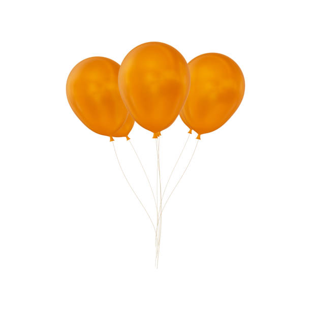 istock Realistic  bunch of flying balloons gold color. 3d rendering 1355876962