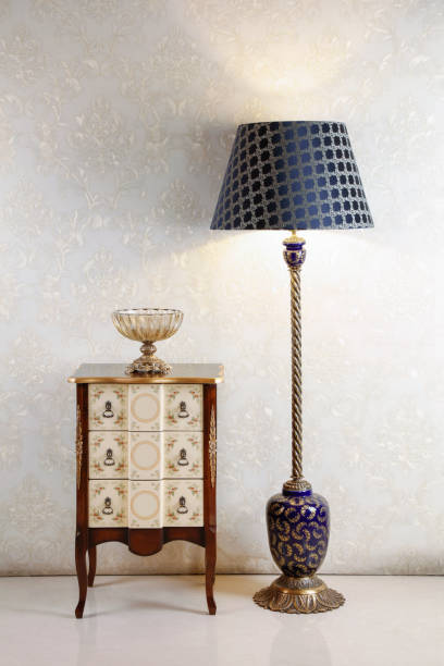 istock lampshade and wood classic vintage table 1355878345