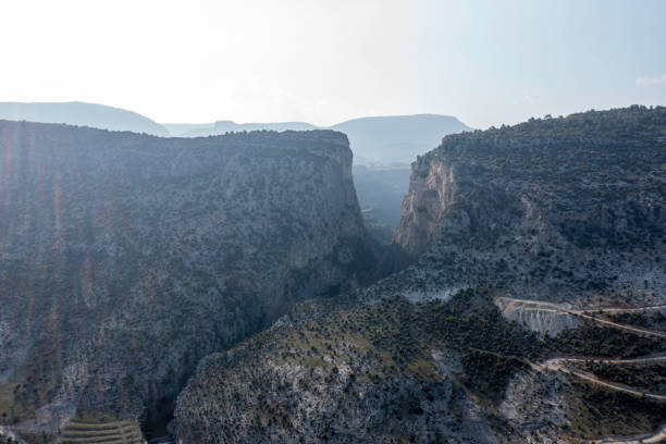 Kapikaya Canyon, located in Adana with its unique beauty and cold water. Taken from the air with a drone.