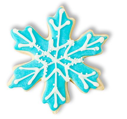 Snowflake: Iced Christmas Cookie Isolated against a white background