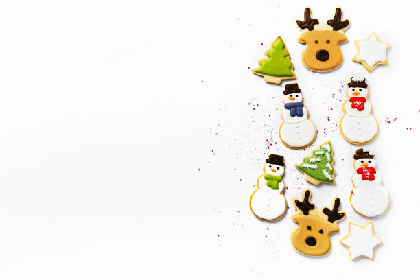 istock Sugar Christmas cookies on white background 1355902904