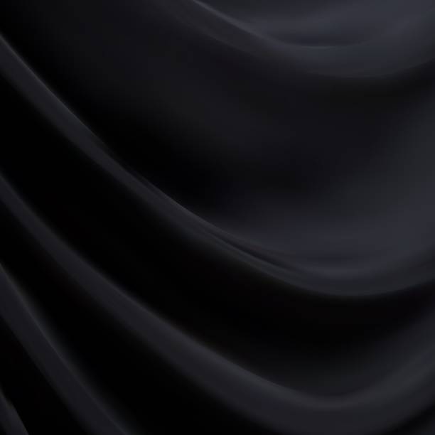istock Abstract Black Satin Silky Cloth Fabric Textile Drape with Crease Wavy Folds background.With soft waves and,waving in the wind Texture of crumpled paper. object ,illustration. eps 10 1355902993