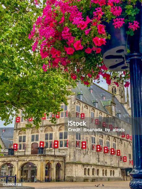 Gouda Market Square Stock Photo - Download Image Now - Architecture, Beauty, Blossom