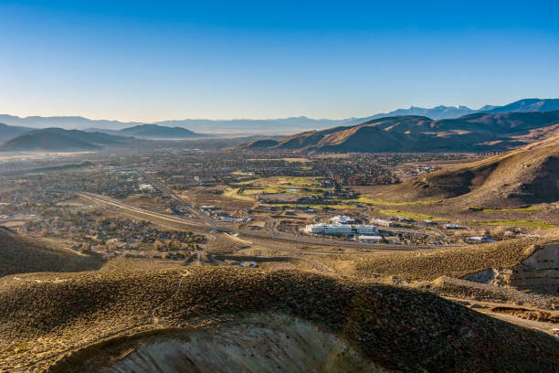 Aerial View of Carson City, Nevada stock photo