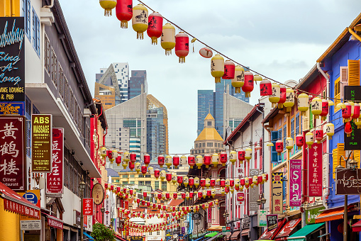 SINGAPORE, December 11, 2014 - Chinatown Singapore city street view on December 11, 2014