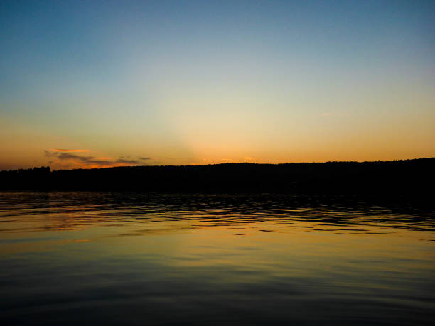 Colorful sunset over lake ammersee