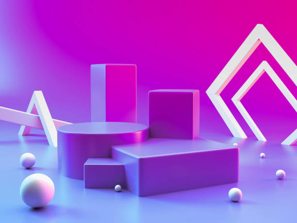 istock Pedestal for display, shelf beyond imagination, Platform for design,Blank product stand.3D rendering 1355934921