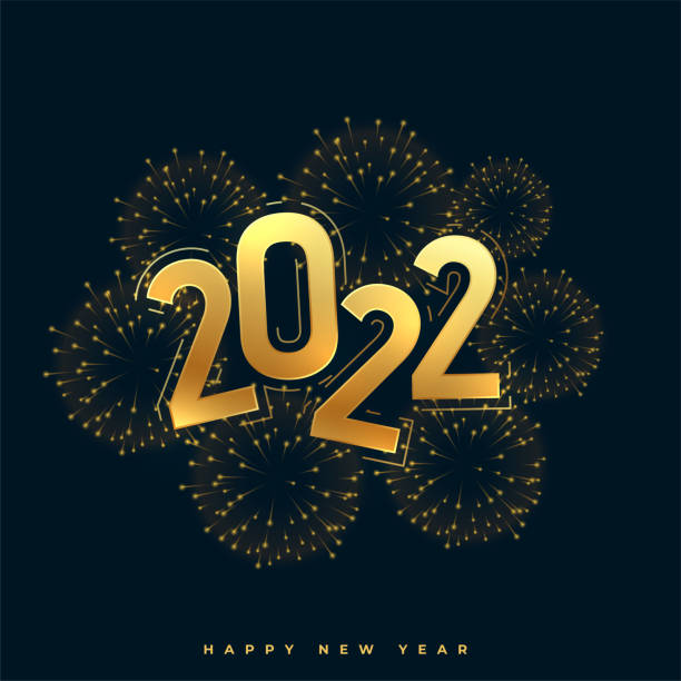 istock happy new year 2022 golden fireworks greeting card 1355937193