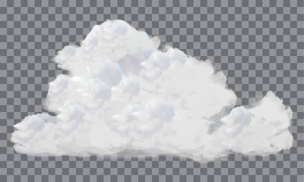 Vector of realistic white cloud on transparent background. Vector of realistic white cloud on transparent background. cirrus storm cloud cumulus cloud stratus stock illustrations