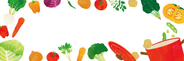 illustrazioni stock, clip art, cartoni animati e icone di tendenza di verdura che spunta da una pentola, illustrazione ad acquerello - white background freshness spinach vegetable
