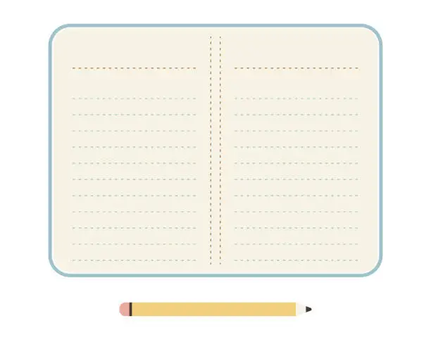 Vector illustration of Notebook with copy space
